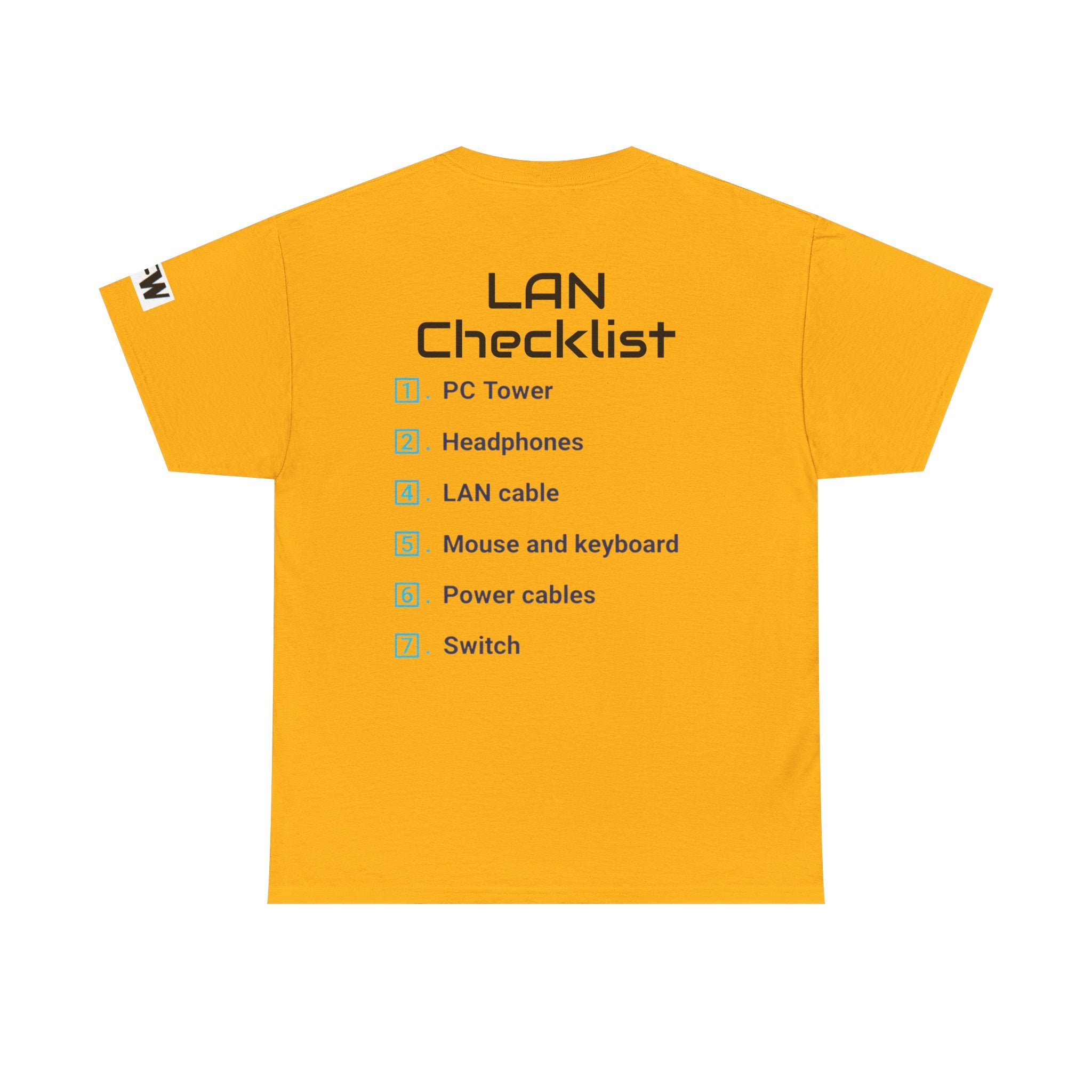 LAN Parties T-Shirt — "Raised on LAN parties" PC Gaming Tee with LAN Checklist