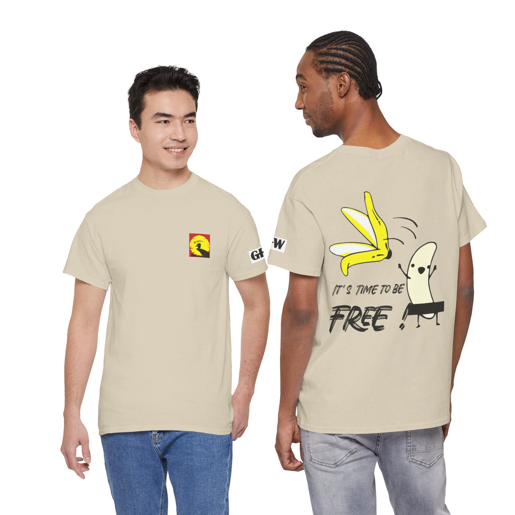 Banana Peel Freedom Tee — "It's Time to Be Free" Graphic T-Shirt