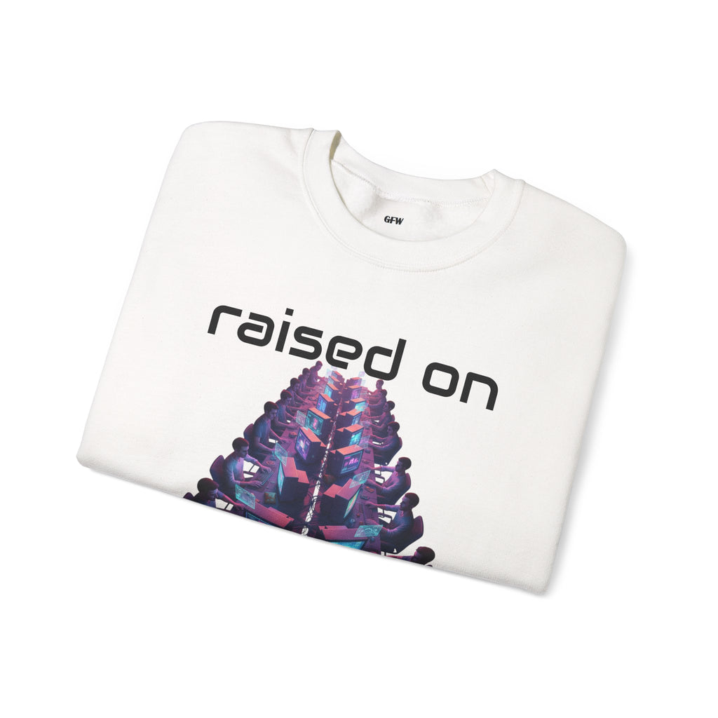 LAN Party Sweatshirt — "Raised on LAN Parties" Crewneck with Backside LAN Checklist