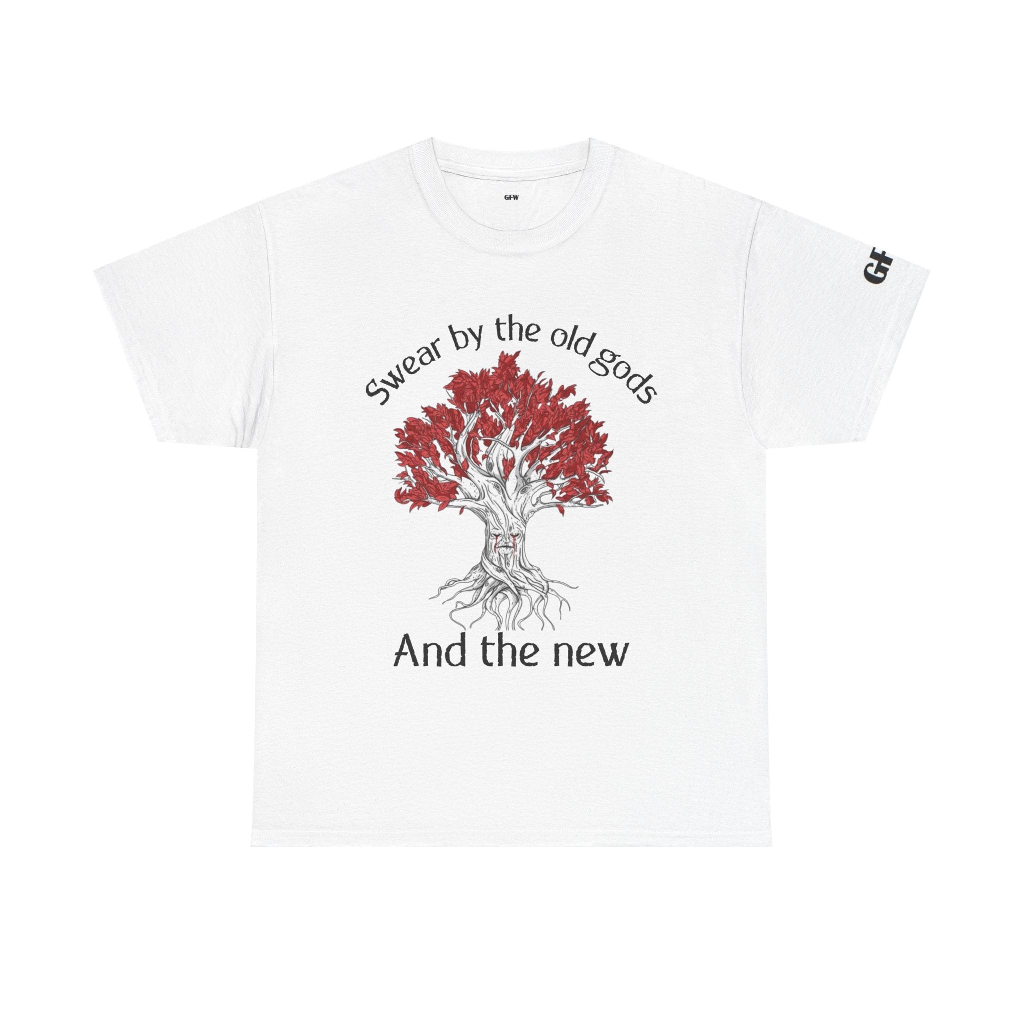Old Gods & New Tree Tee — "Swear by the old gods and the new" Graphic Shirt