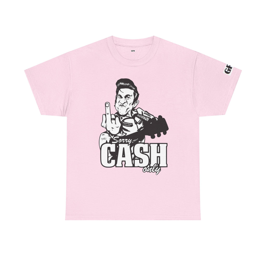 Graphic Tee — 'Sorry Cash Only' Johnny Guitar Retro Rock T-Shirt