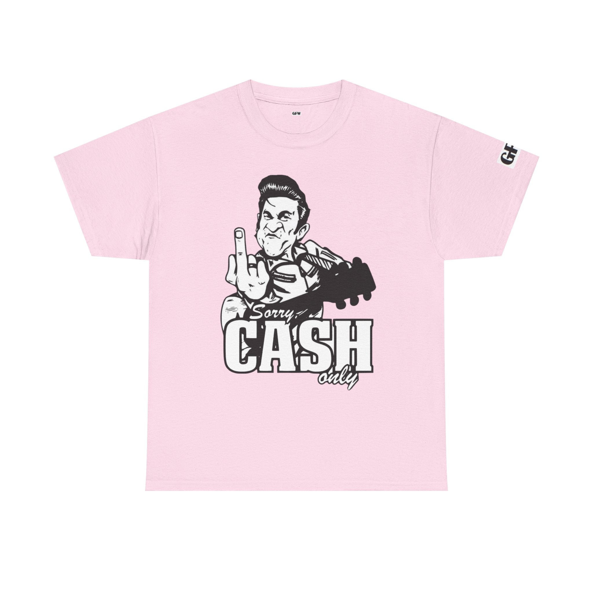 Graphic Tee — 'Sorry Cash Only' Johnny Guitar Retro Rock T-Shirt