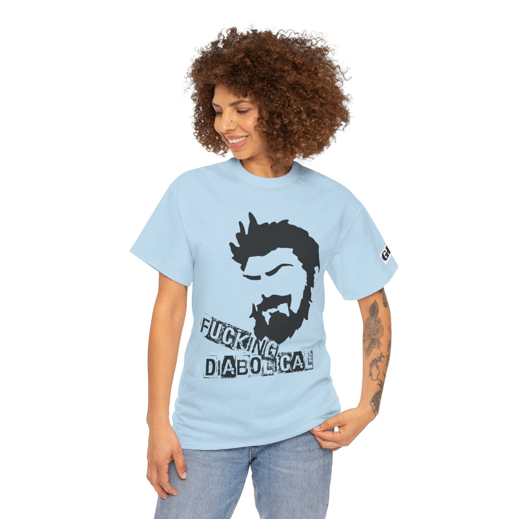 Diabolical Beard Graphic Tee – "Fucking Diabolical" White Cotton Shirt