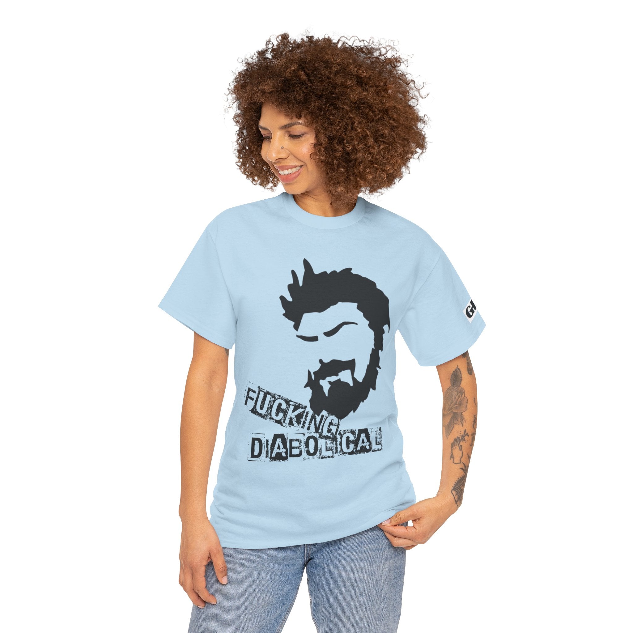 Diabolical Beard Graphic Tee – "Fucking Diabolical" White Cotton Shirt
