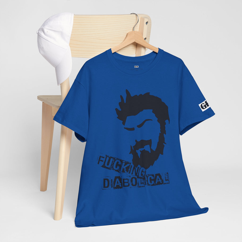 Diabolical Beard Graphic Tee – "Fucking Diabolical" White Cotton Shirt