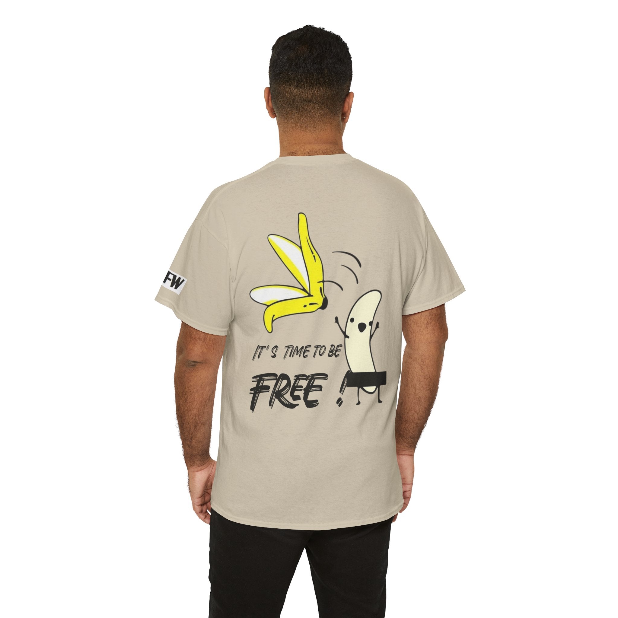 Banana Peel Freedom Tee — "It's Time to Be Free" Graphic T-Shirt