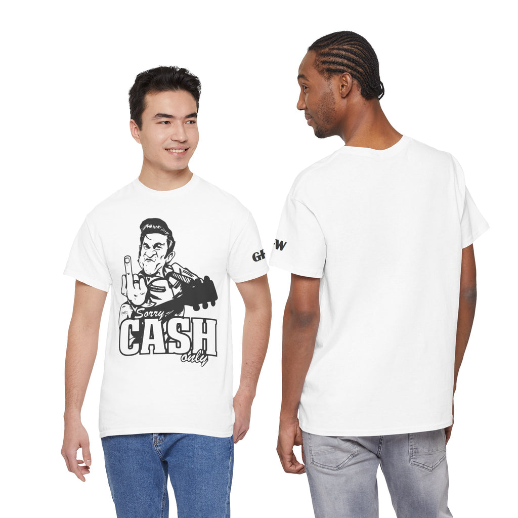 Graphic Tee — 'Sorry Cash Only' Johnny Guitar Retro Rock T-Shirt