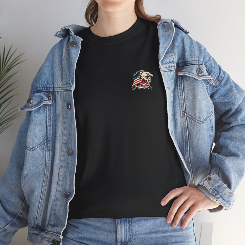 USA Bald Eagle T‑Shirt — "United and Free" Patriotic Tee