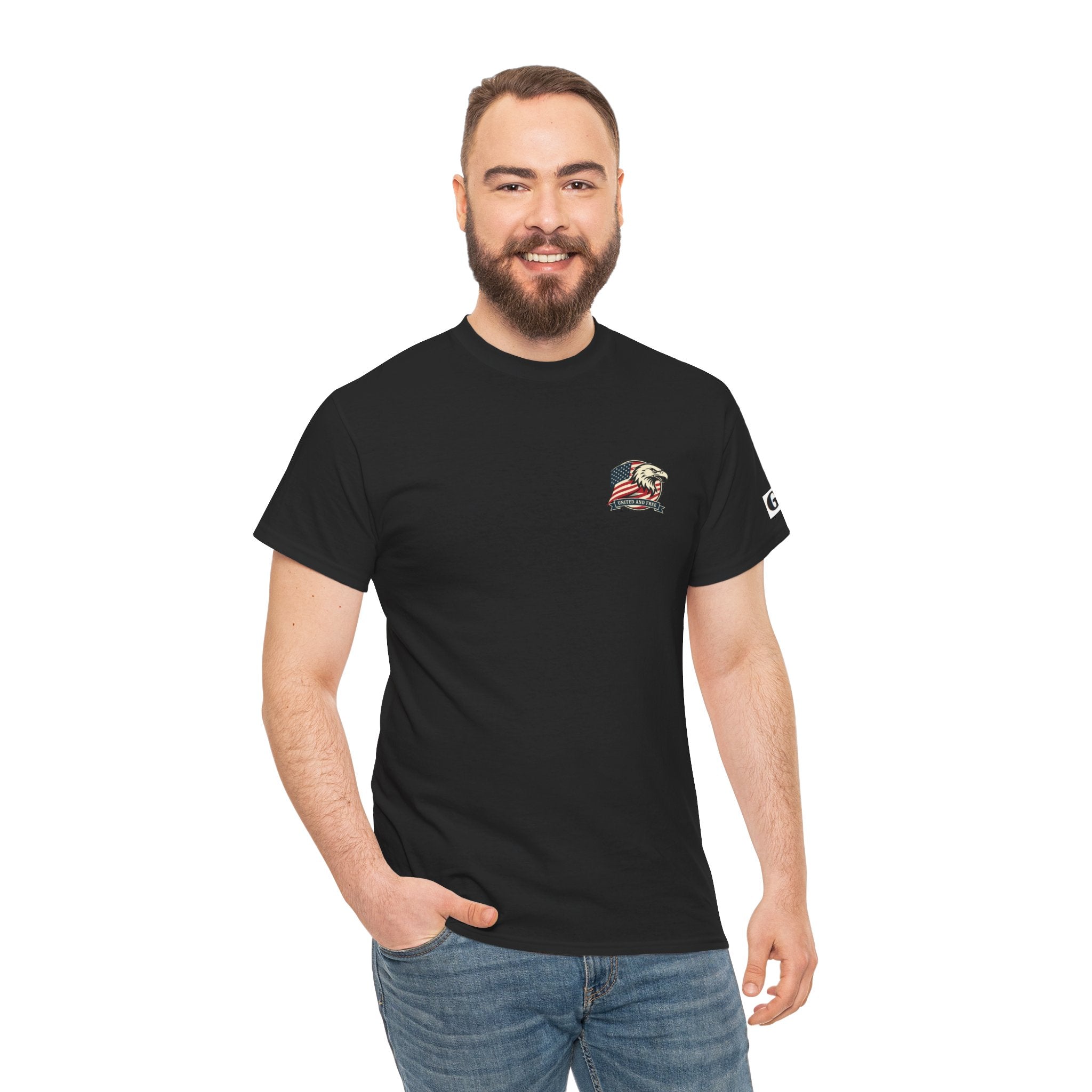 USA Bald Eagle T‑Shirt — "United and Free" Patriotic Tee