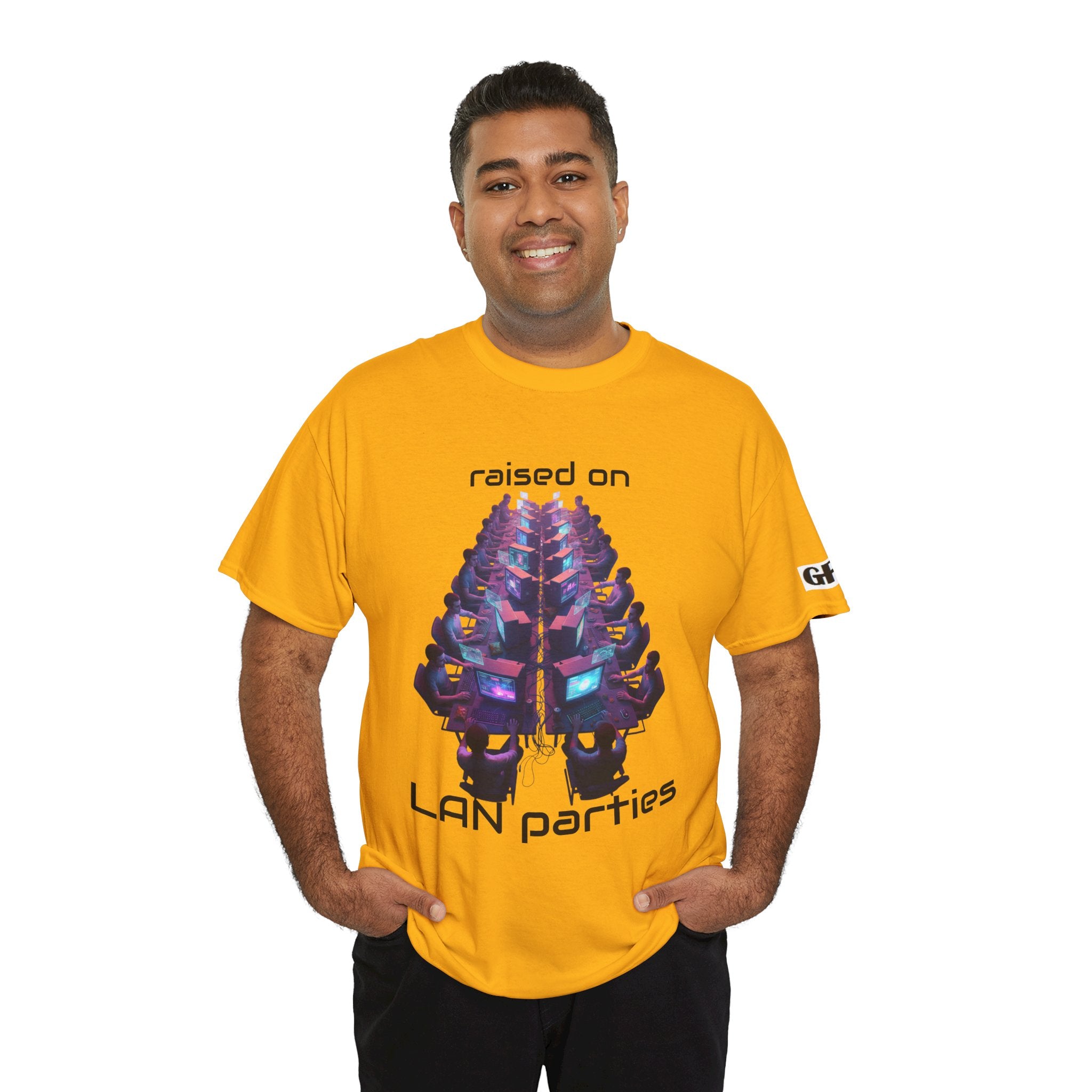 LAN Parties T-Shirt — "Raised on LAN parties" PC Gaming Tee with LAN Checklist