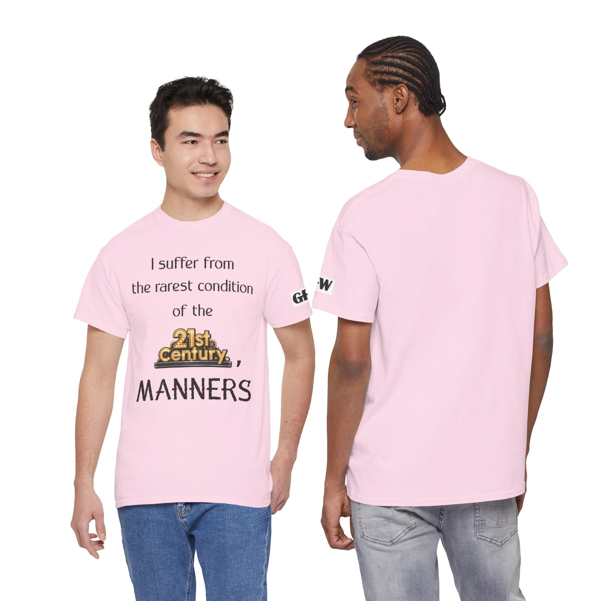 T‑Shirt — "I suffer from the rarest condition of the 21st Century: Manners" Vintage Lettering Tee