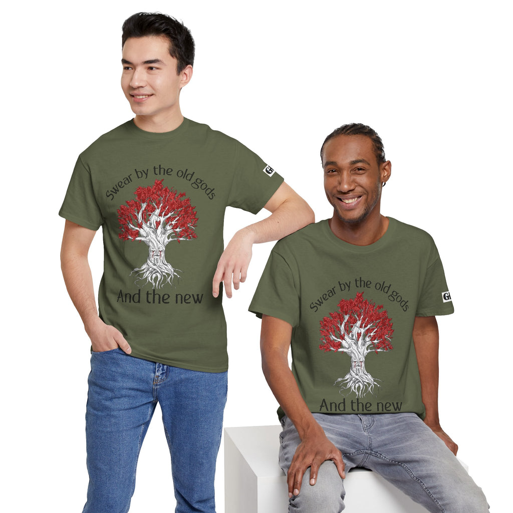 Old Gods & New Tree Tee — "Swear by the old gods and the new" Graphic Shirt