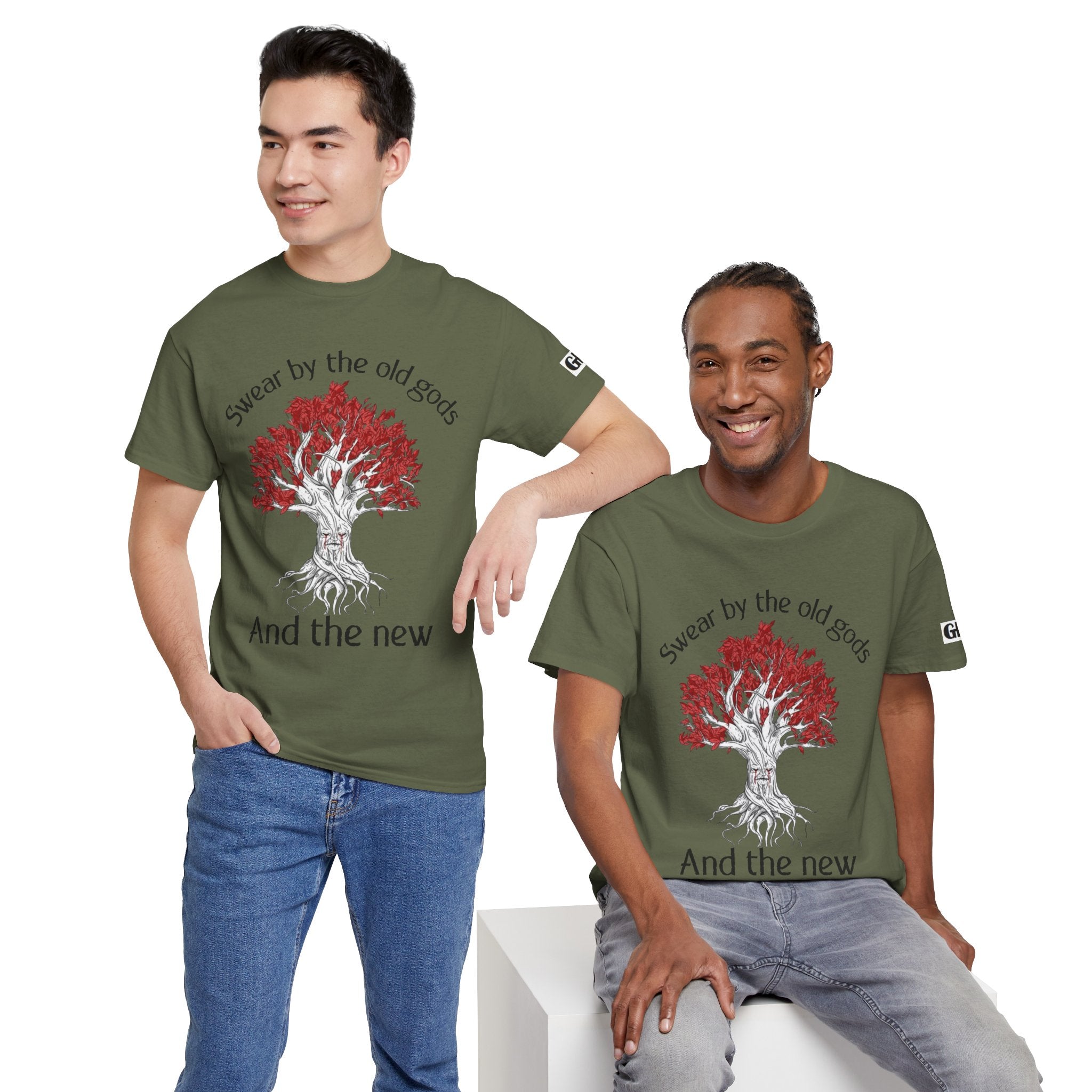 Old Gods & New Tree Tee — "Swear by the old gods and the new" Graphic Shirt
