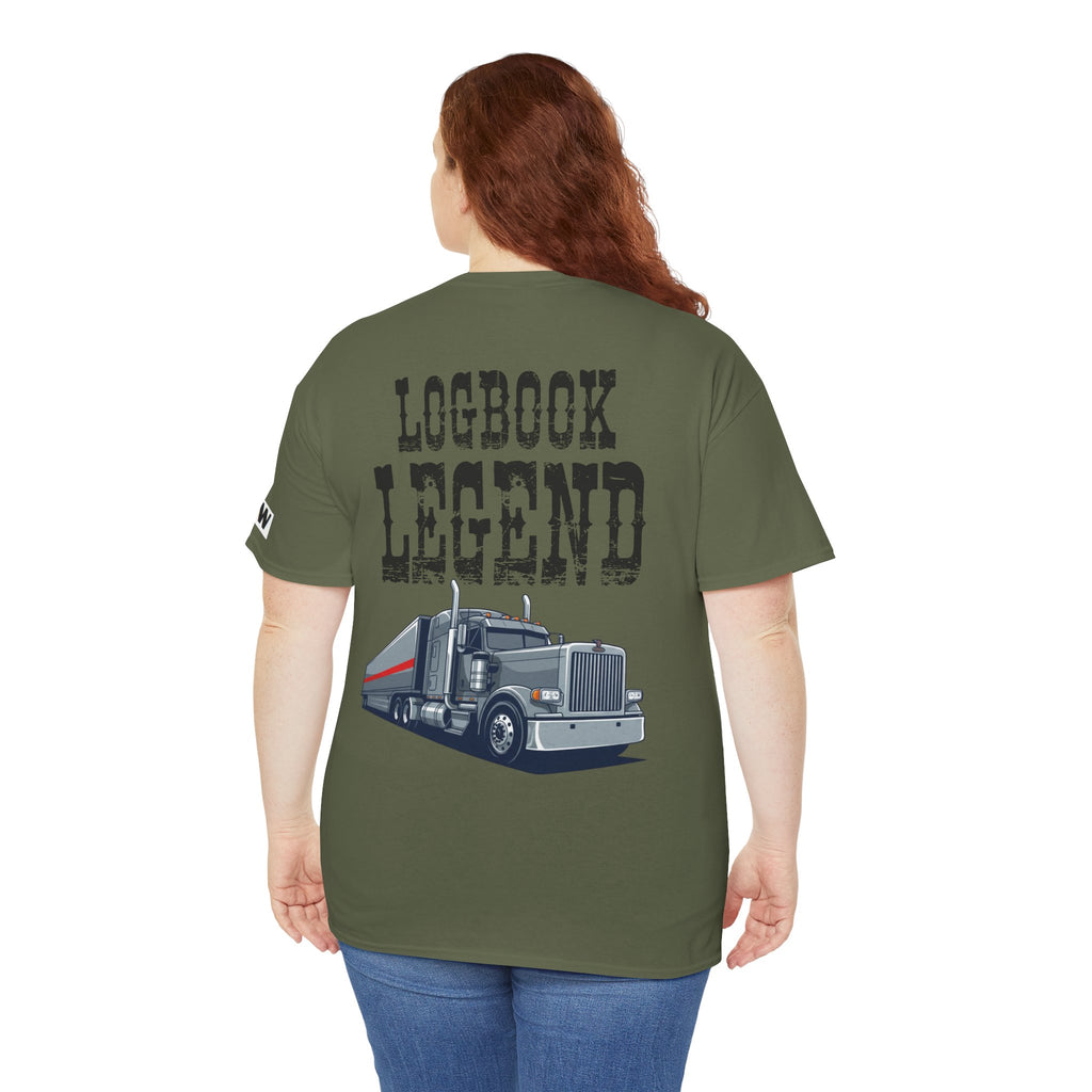 Logbook Legend Trucker Tee — "Logbook Legend" Graphic T-Shirt for Drivers