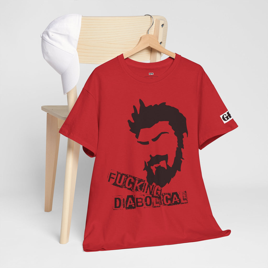 Diabolical Beard Graphic Tee – "Fucking Diabolical" White Cotton Shirt