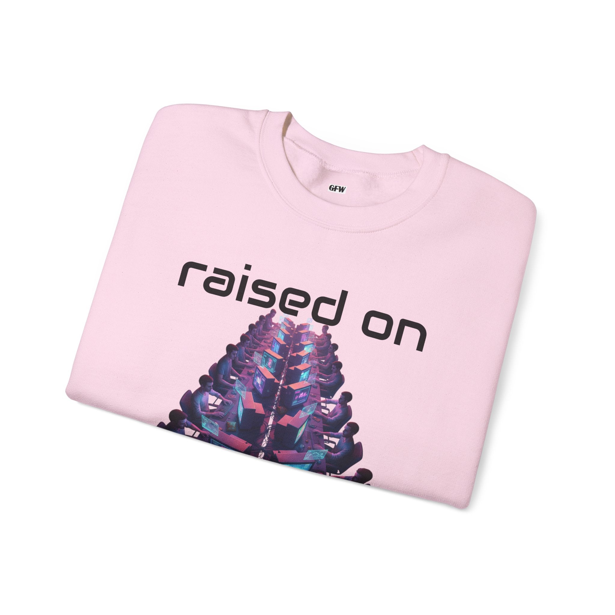 LAN Party Sweatshirt — "Raised on LAN Parties" Crewneck with Backside LAN Checklist