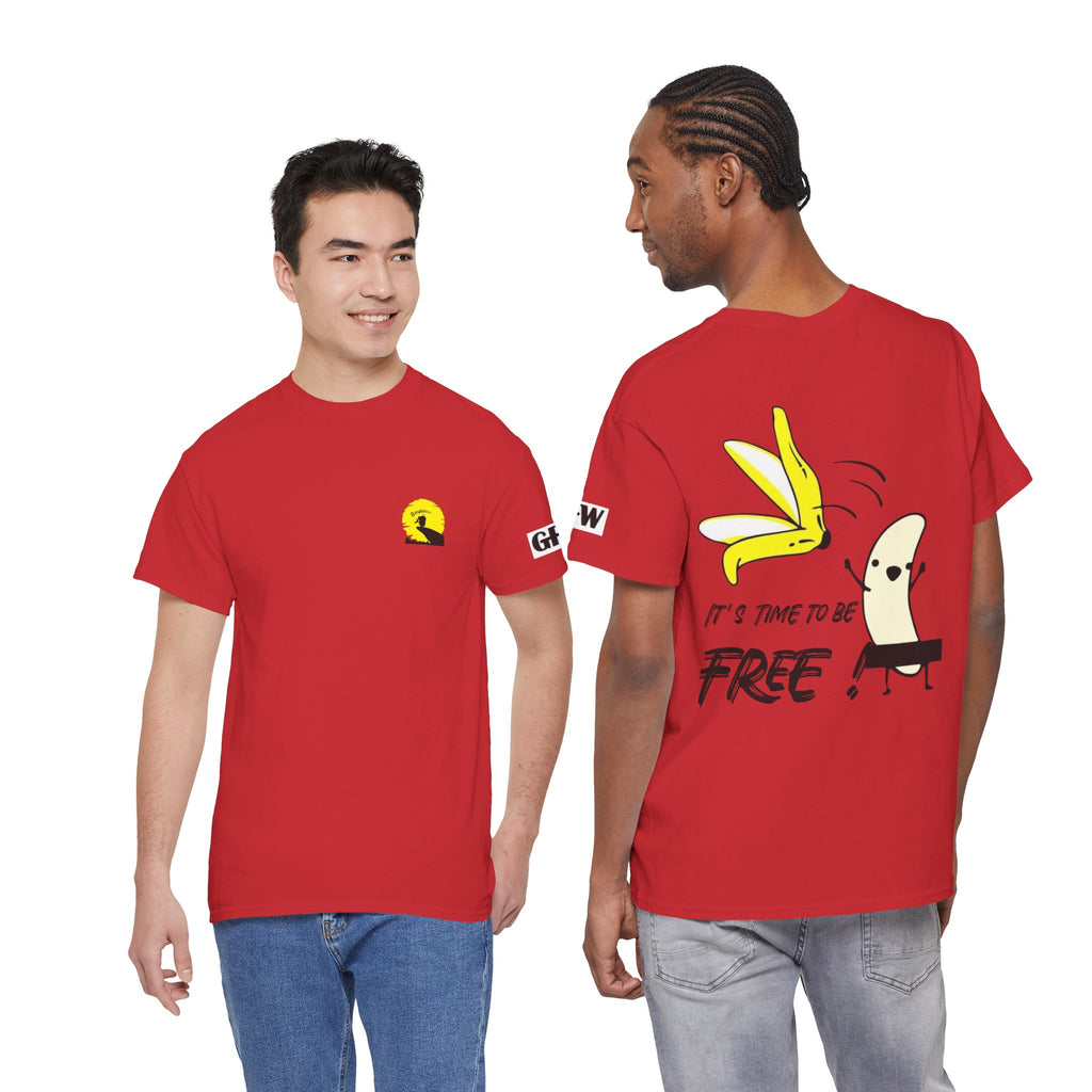 Banana Peel Freedom Tee — "It's Time to Be Free" Graphic T-Shirt