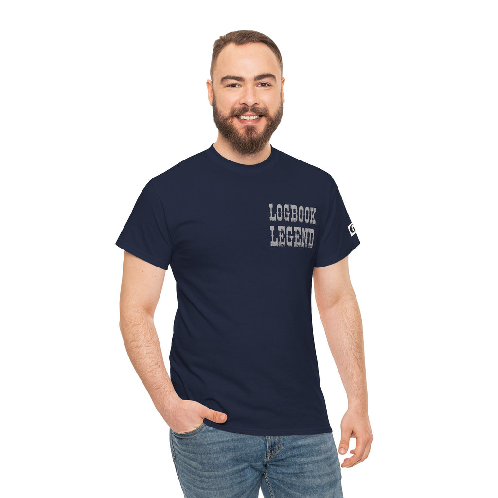 Logbook Legend Trucker Tee — "Logbook Legend" Graphic T-Shirt for Drivers
