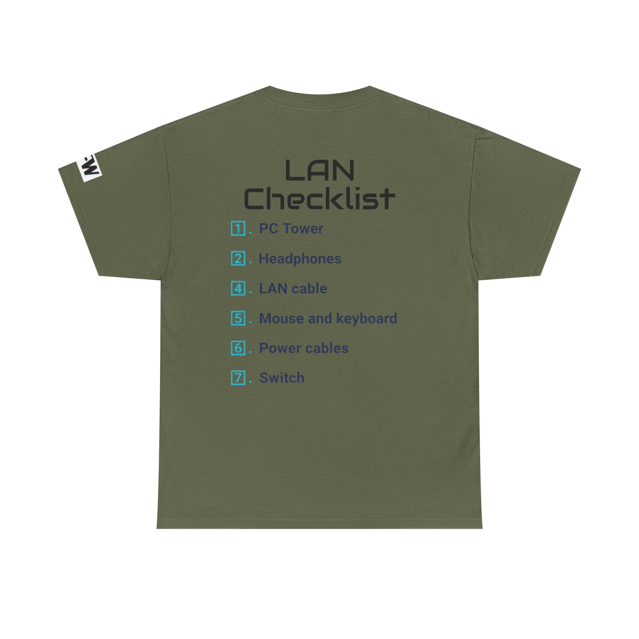 LAN Parties T-Shirt — "Raised on LAN parties" PC Gaming Tee with LAN Checklist
