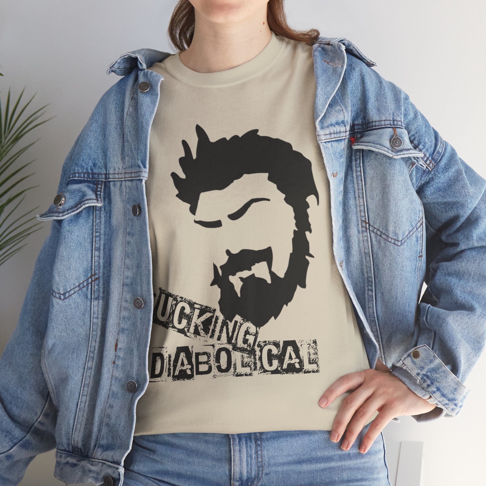 Diabolical Beard Graphic Tee – "Fucking Diabolical" White Cotton Shirt