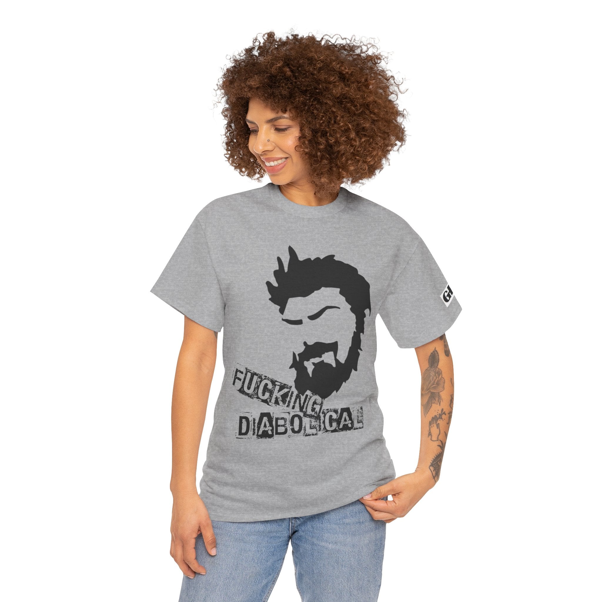 Diabolical Beard Graphic Tee – "Fucking Diabolical" White Cotton Shirt