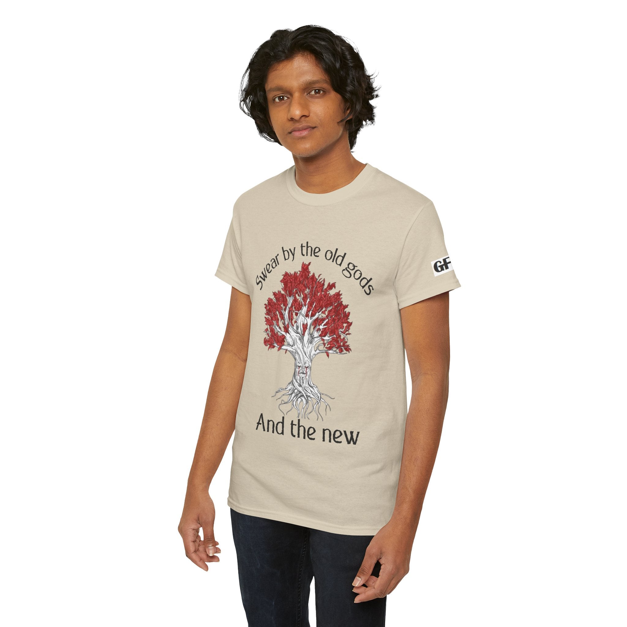 Old Gods & New Tree Tee — "Swear by the old gods and the new" Graphic Shirt