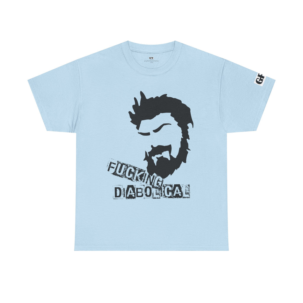 Diabolical Beard Graphic Tee – "Fucking Diabolical" White Cotton Shirt