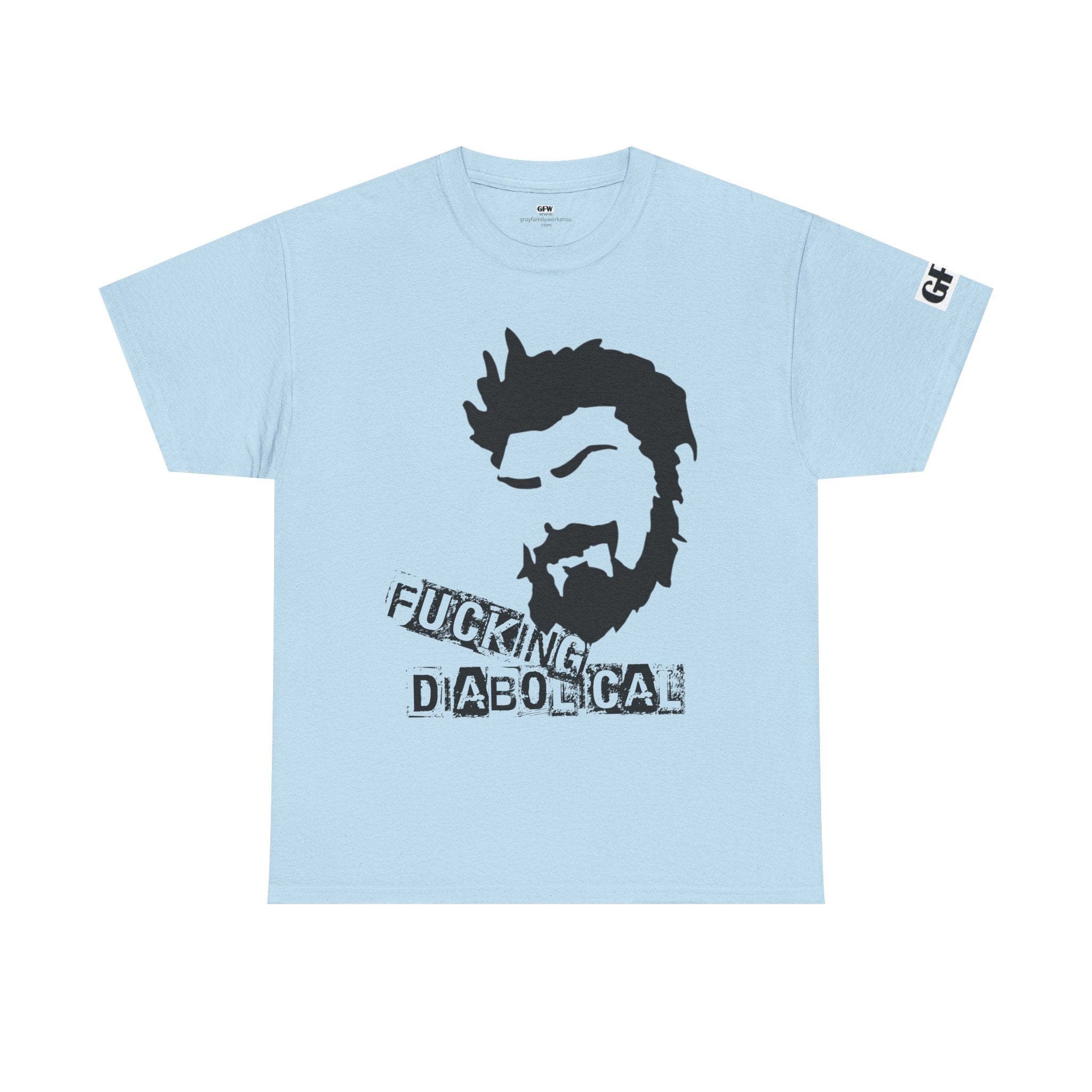 Diabolical Beard Graphic Tee – "Fucking Diabolical" White Cotton Shirt