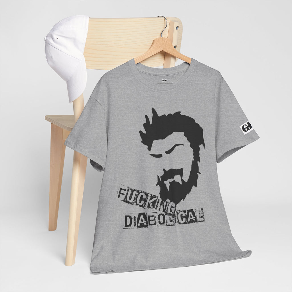 Diabolical Beard Graphic Tee – "Fucking Diabolical" White Cotton Shirt