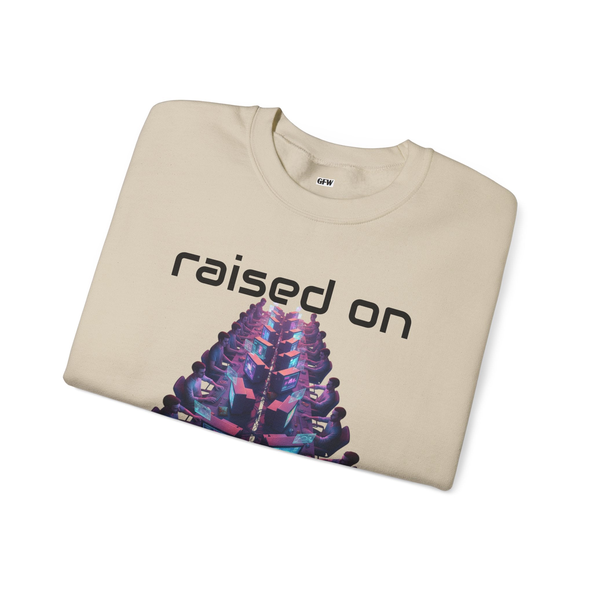 LAN Party Sweatshirt — "Raised on LAN Parties" Crewneck with Backside LAN Checklist
