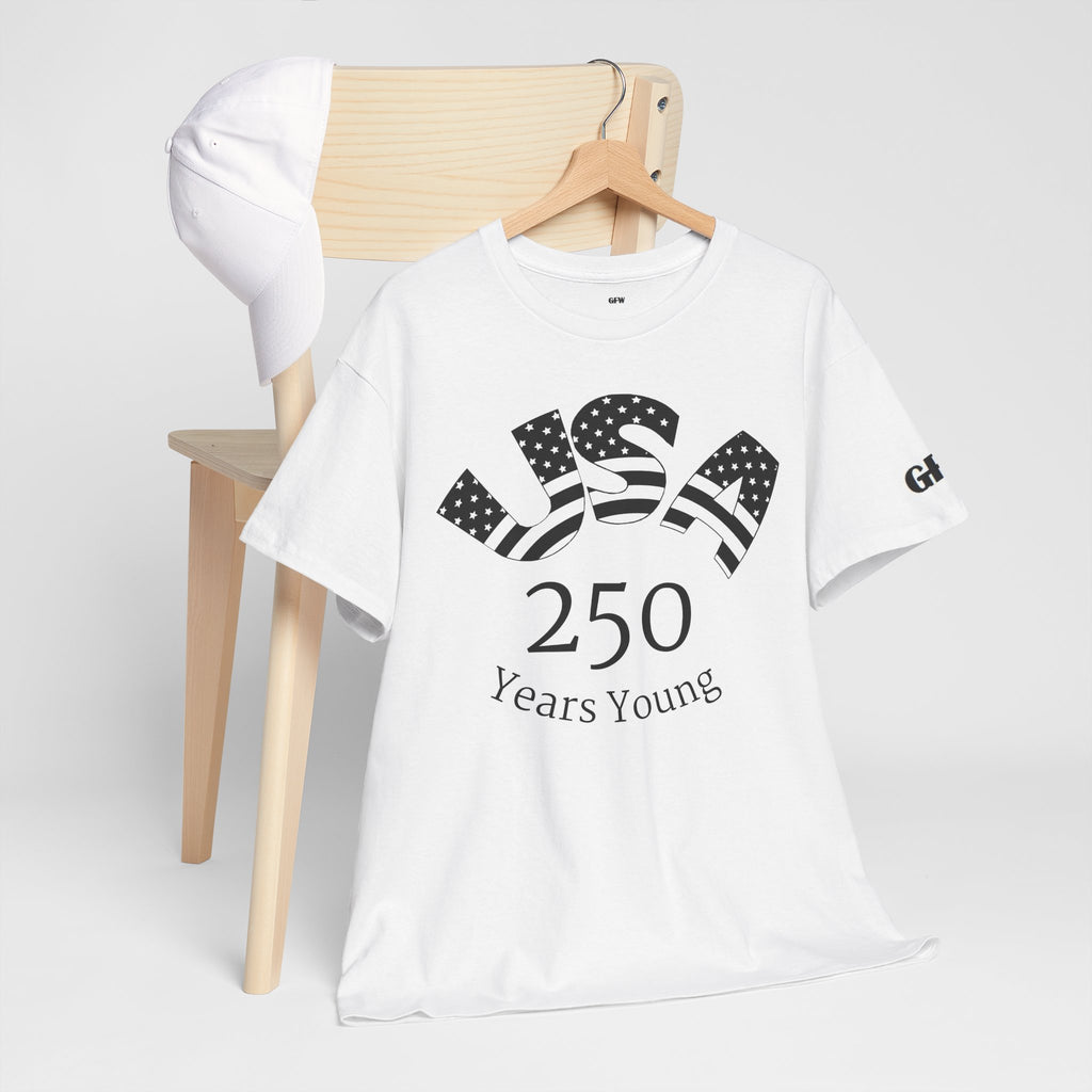 USA 250 Years Young T-Shirt — Patriotic Eagle American Flag Tee