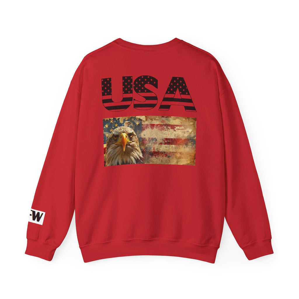 Patriotic USA Eagle Crewneck Sweatshirt — "YES I AM AN AMERICAN" Graphic