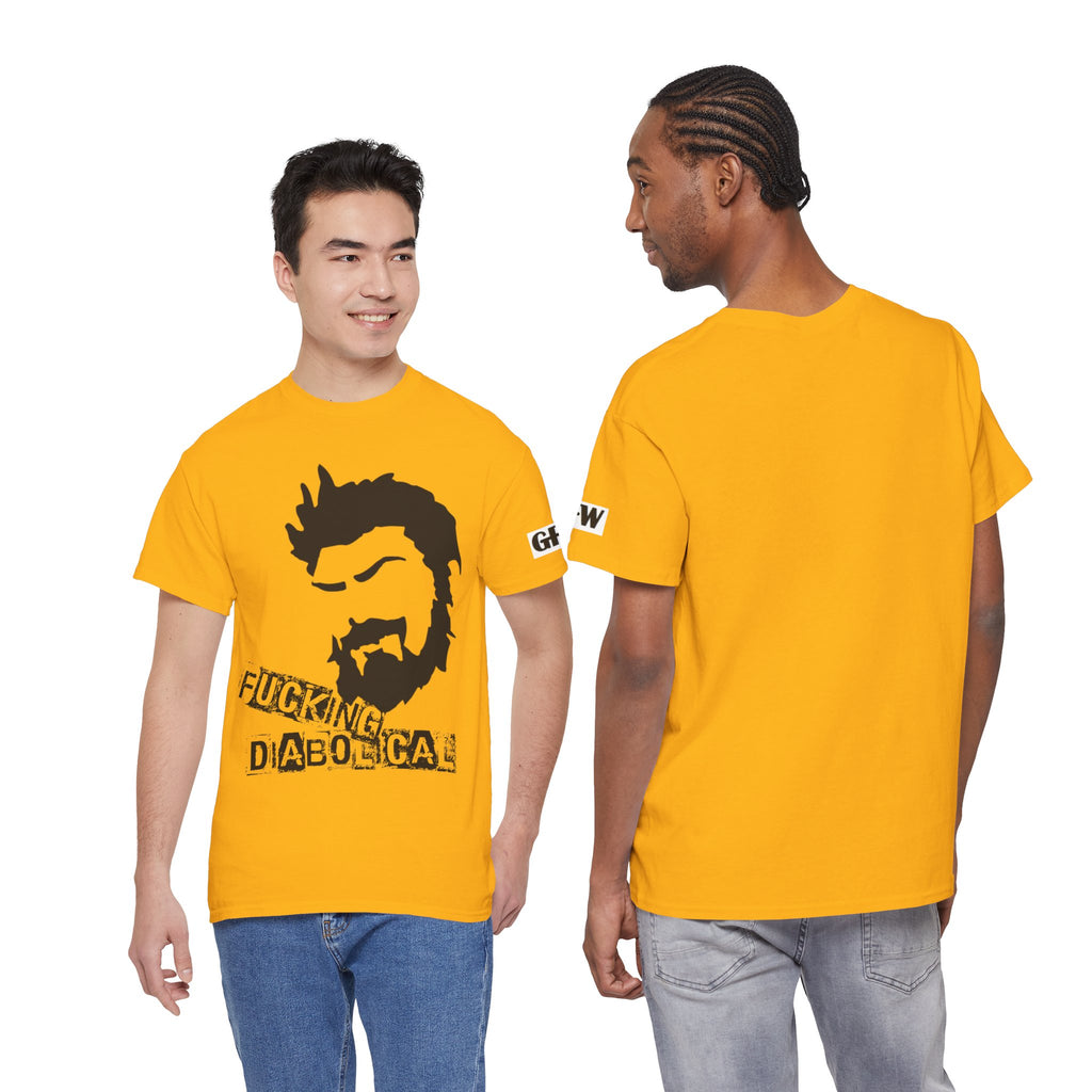 Diabolical Beard Graphic Tee – "Fucking Diabolical" White Cotton Shirt