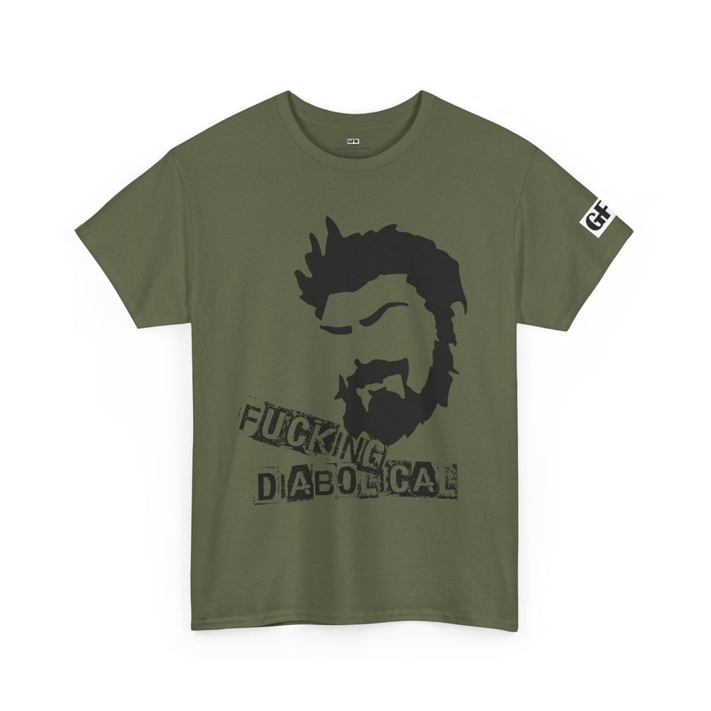 Diabolical Beard Graphic Tee – "Fucking Diabolical" White Cotton Shirt