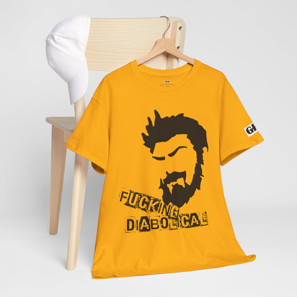 Diabolical Beard Graphic Tee – "Fucking Diabolical" White Cotton Shirt