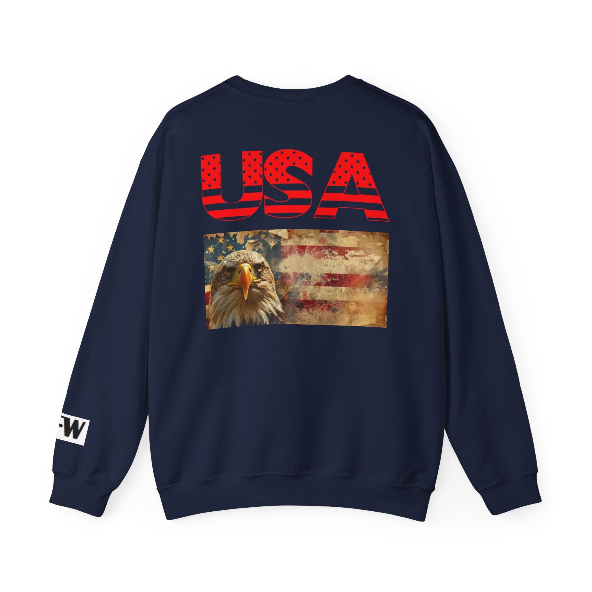 Patriotic USA Eagle Crewneck Sweatshirt — "YES I AM AN AMERICAN" Graphic