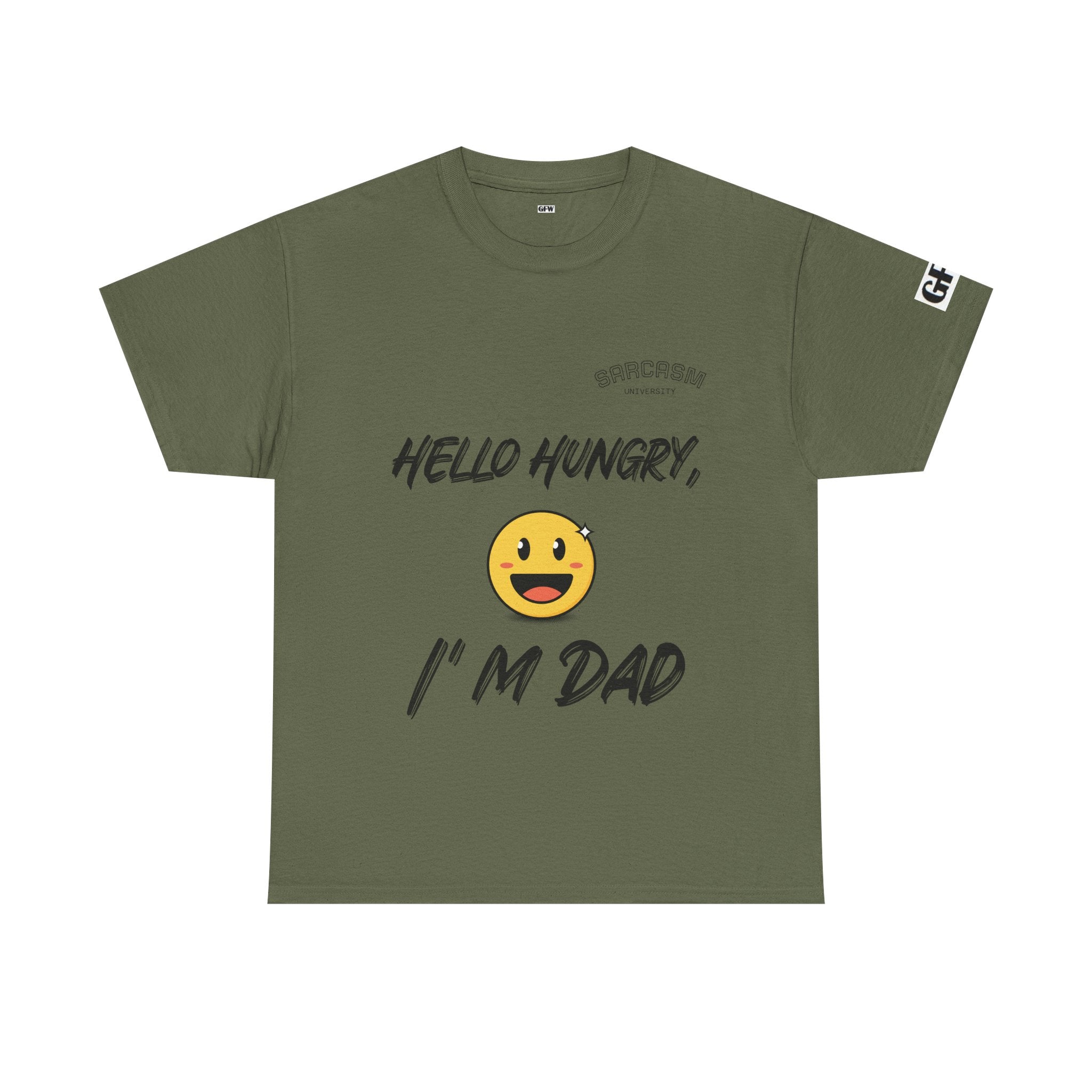 Dad T-Shirt — “Hello Hungry, I’m Dad” Funny Emoji Father’s Day Tee
