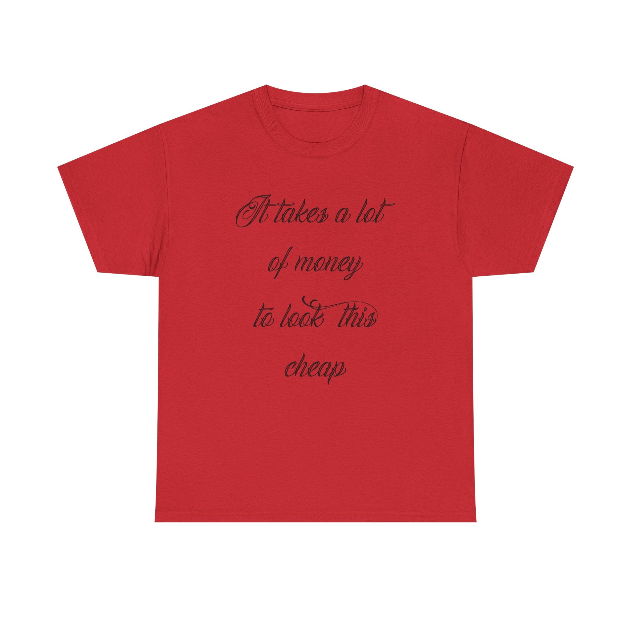 T-Shirt — "It takes a lot of money to look this cheap" Script Graphic Tee