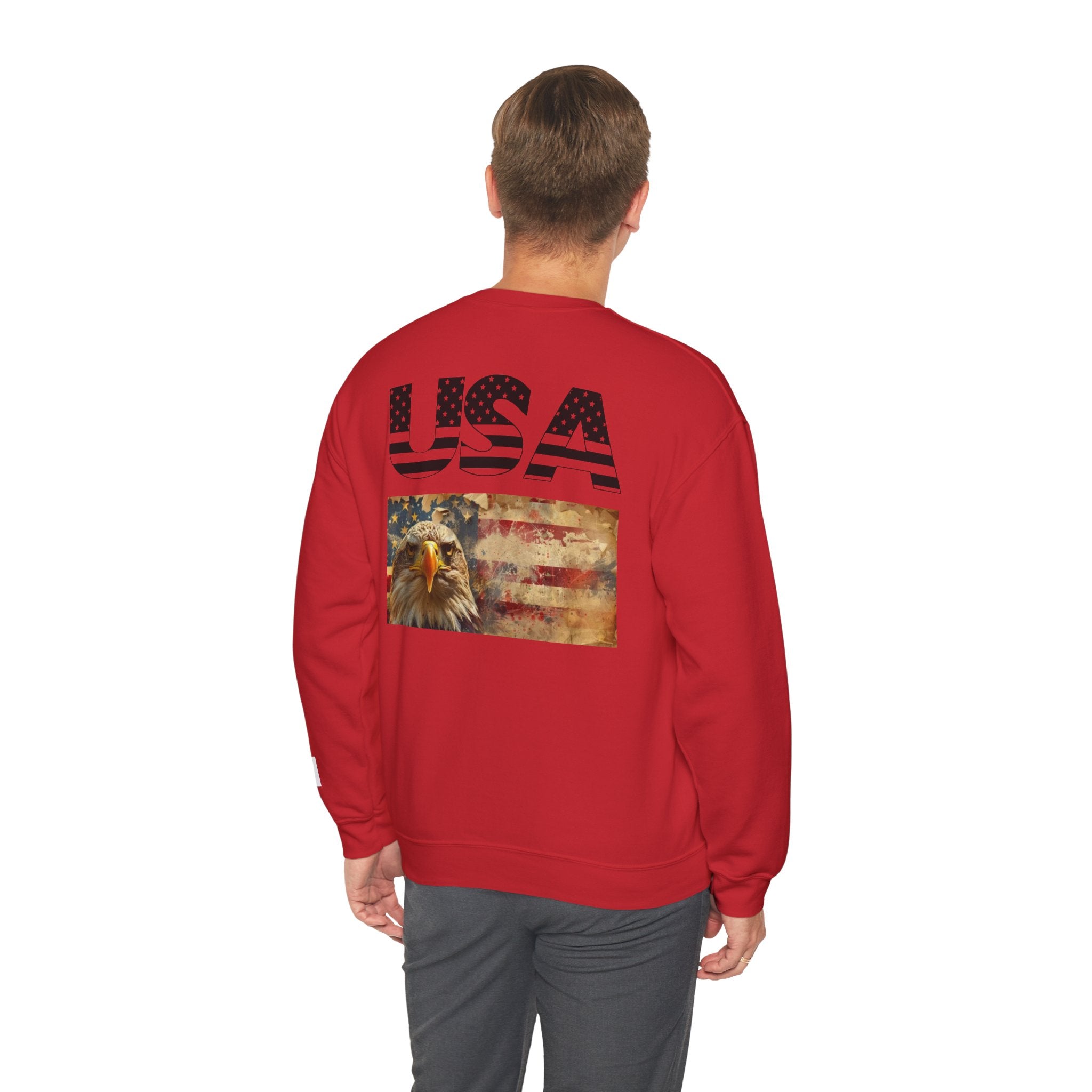 Patriotic USA Eagle Crewneck Sweatshirt — "YES I AM AN AMERICAN" Graphic